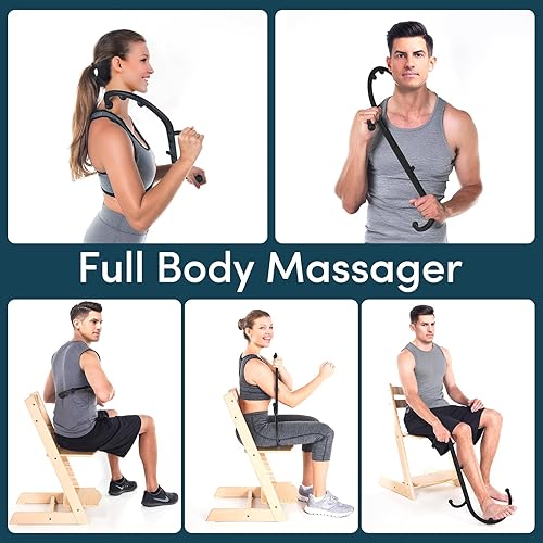 Miniatura 6 de Lifelong Herramienta de masaje de punto gatillo para aliviar el dolor de tejido profundo, cuerpo completo, palo de masaje de mano, gancho para