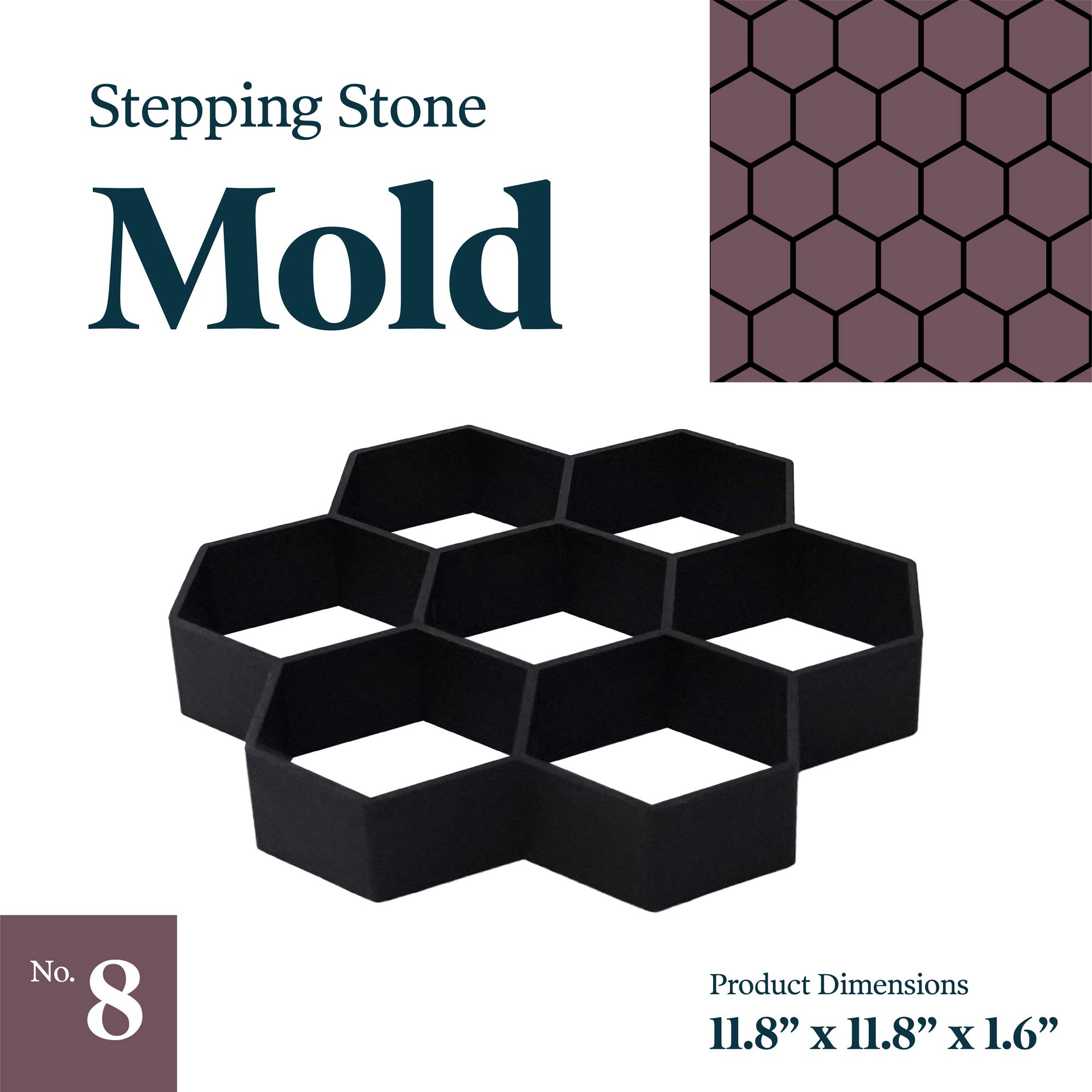 Yard Elements Concrete Stepping Stone Molds | Reusable, DIY Paver Pathway Maker for Gardens, Walkways, Outdoor Patios, Driveway Edging and More! (Mold 8)