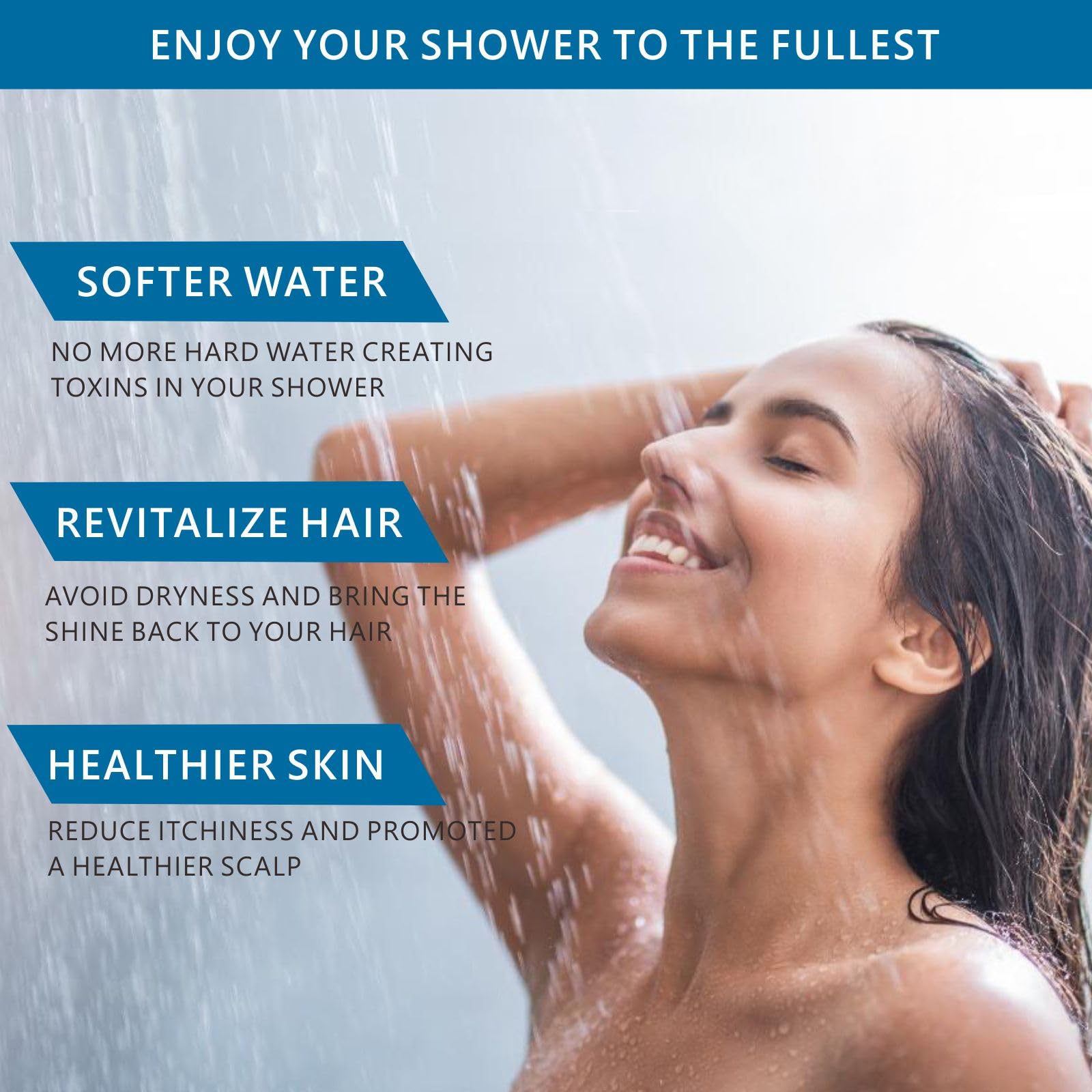 Filtro Doccia ad Alta Potenza Voolan con Cartucce Sostituibili, Filtro Doccia per Acqua dura a 20 Stadi per Rimuovere Cloro e Metalli Pesanti, Addolcimento Dell'acqua (Cromo)