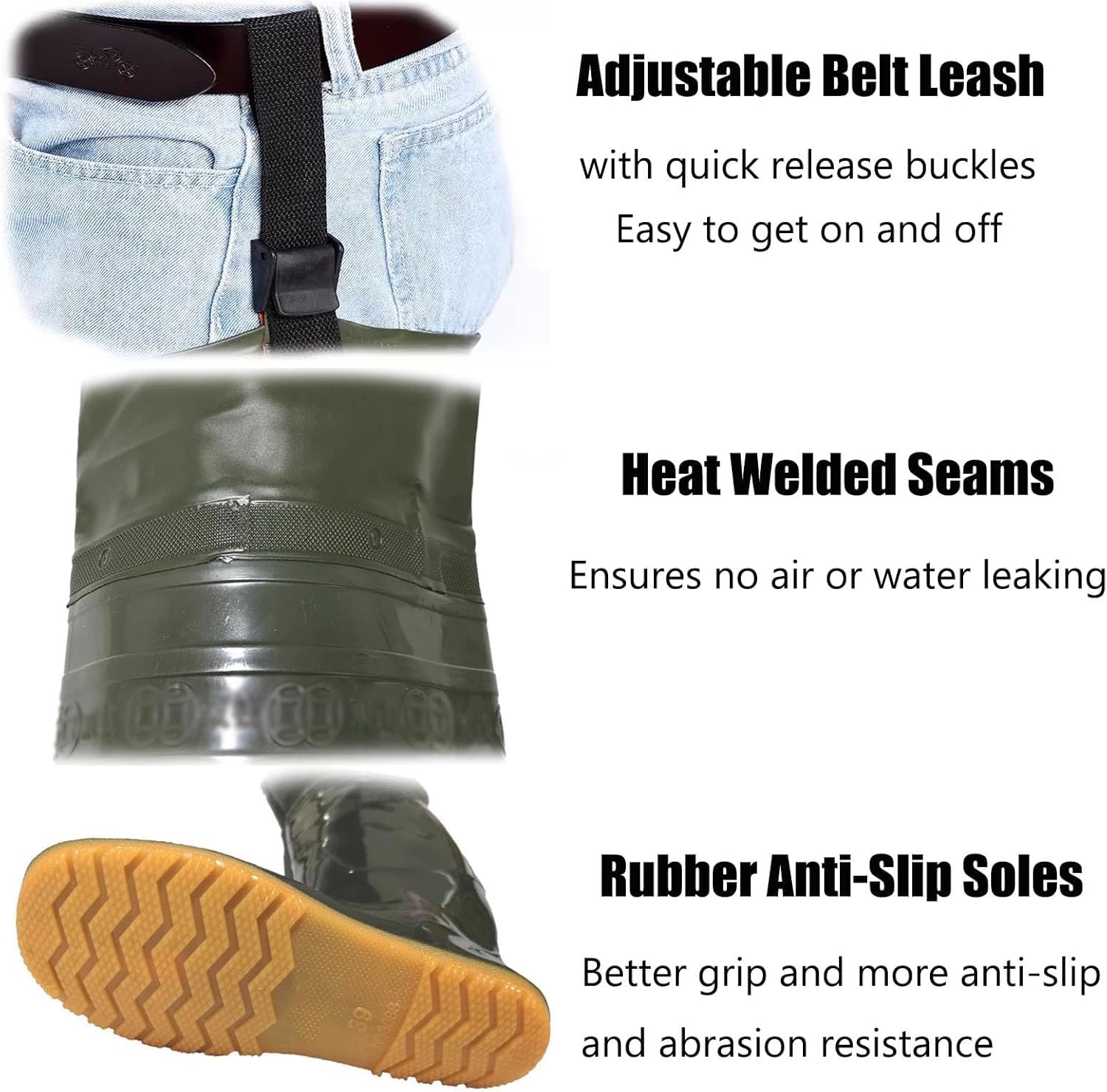 Wodoodporne i wytrzymałe Hip Waders Lekkie Buty Do Bioder Dla Mężczyzn I Kobiet, Gruba Podeszwa Oxford PVC Wodoodporne Buty Do Brodzenia Do Polowania Nawadniającego(5.5)
