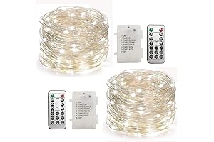 Battery Operated White Gold and Silver Fairy Lights