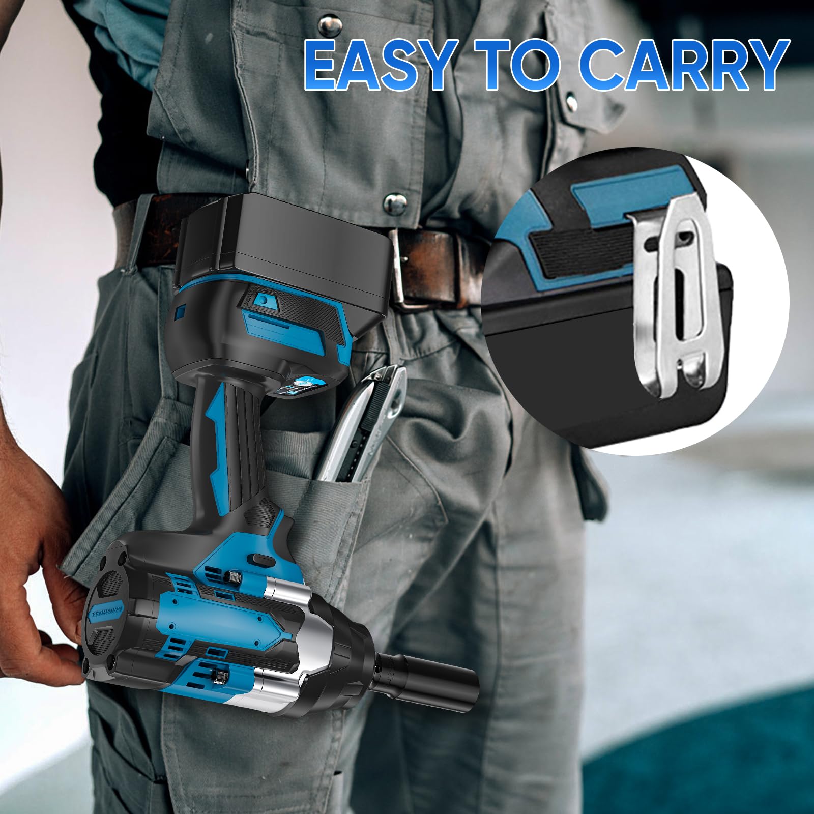 Makita Compatible Clé à Chocs Sans Fil 1800N.m 1/2 pouce Brushless 18V 5 Vitesses avec LED