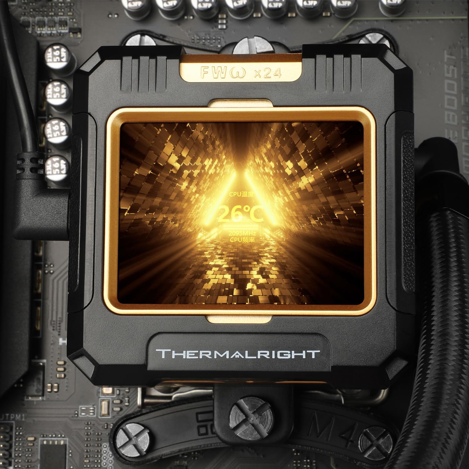 Thermalright FW360 Black ARGB CPU AIO Cooler,PC 360 Specification Water Cooler System,IPS LCD Screen with 320x240 Resolution,for AM5&Intel LGA1700/1851,CPU Cooler Comes with 2.4-inch LCD Display