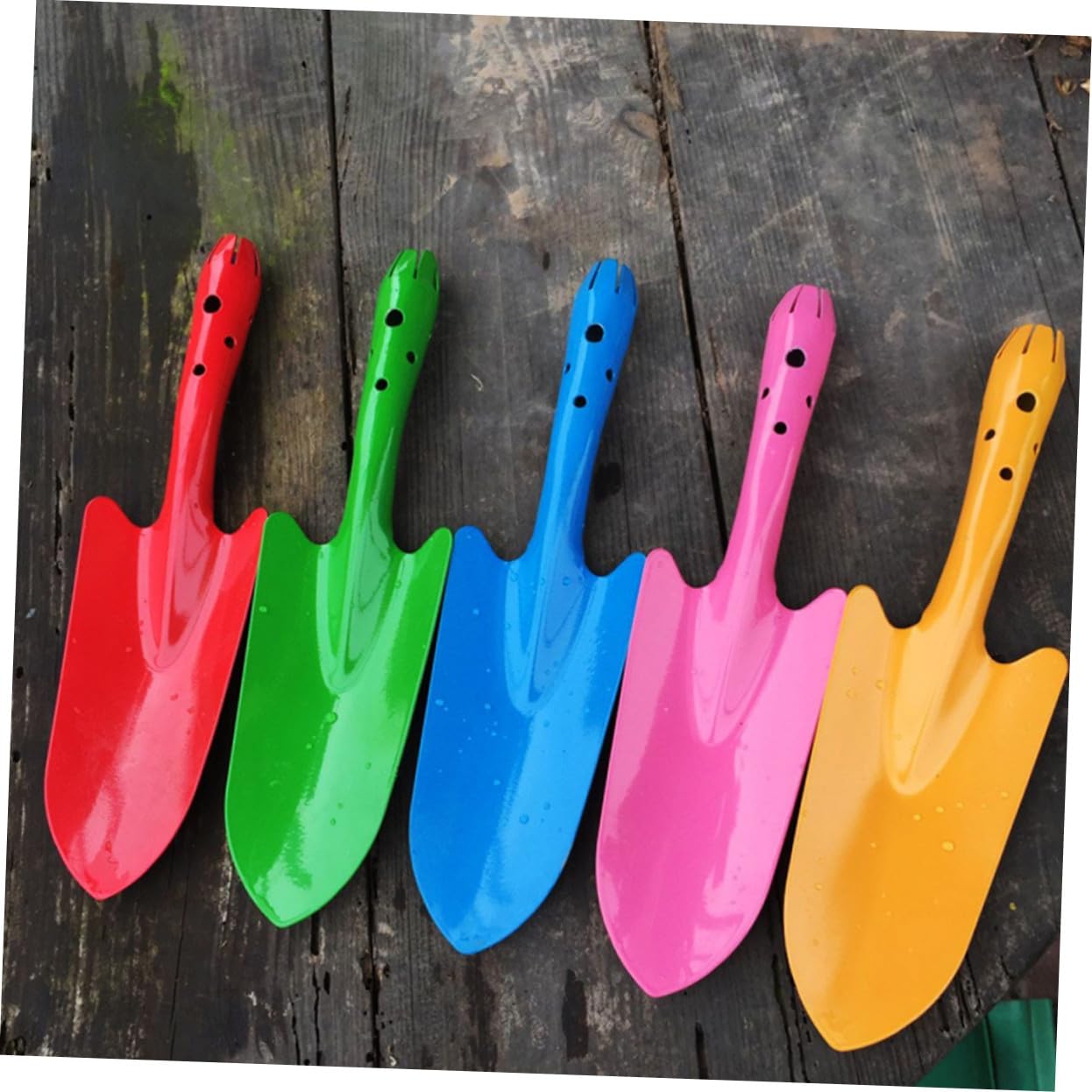 5 Stück Teiliges Gartenschaufel Metall Handspaten Spitz Gehärtet Robust Leicht Vielseitig für Pflanzen Umpflanzen Graben und Unkrautentfernung im Garten und Balkon