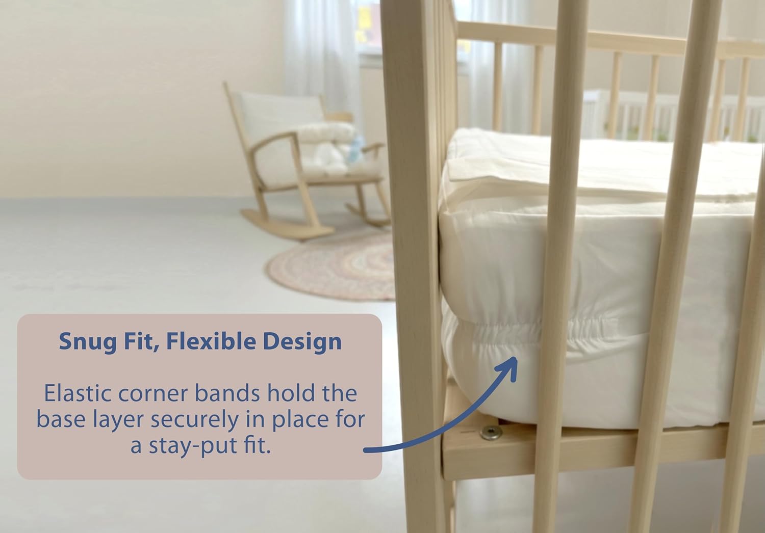 3-Piece Zip-Swap Crib Sheet Set – 2 Tops + 1 Base Layer, 100% Egyptian Cotton 400 TC, Quick-Zip Off for Stress-Free Nighttime Changes, Fits Standard Crib Mattress (White)