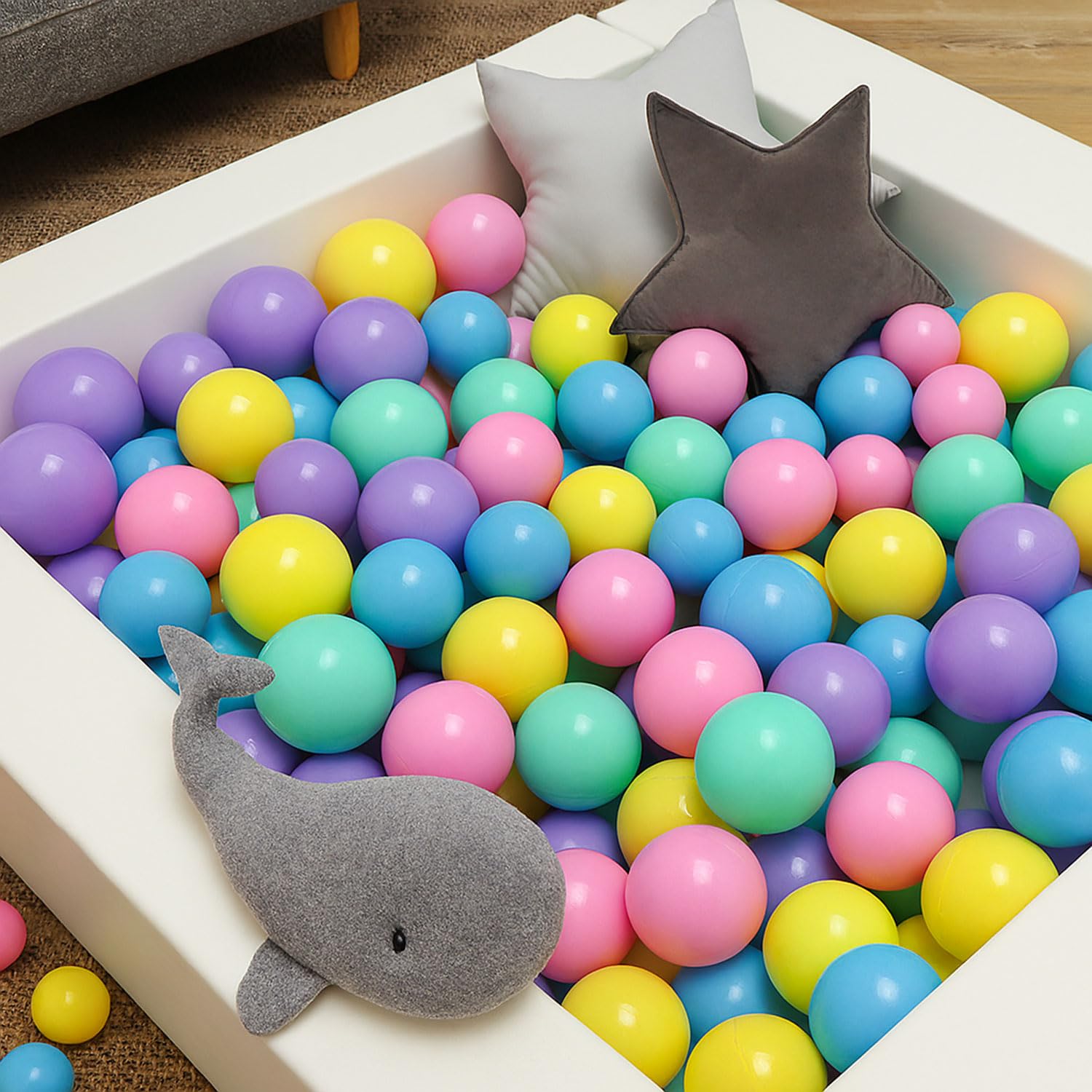 LittleTom Dès la Naissance : Balles pour Piscine a Balle pour Bébé - 7cm Boule Plastique Enfant Balle de Jeu - Boule pour Bebe Balles Plastique Boules pour Piscine à Boules Jeux pour Enfants