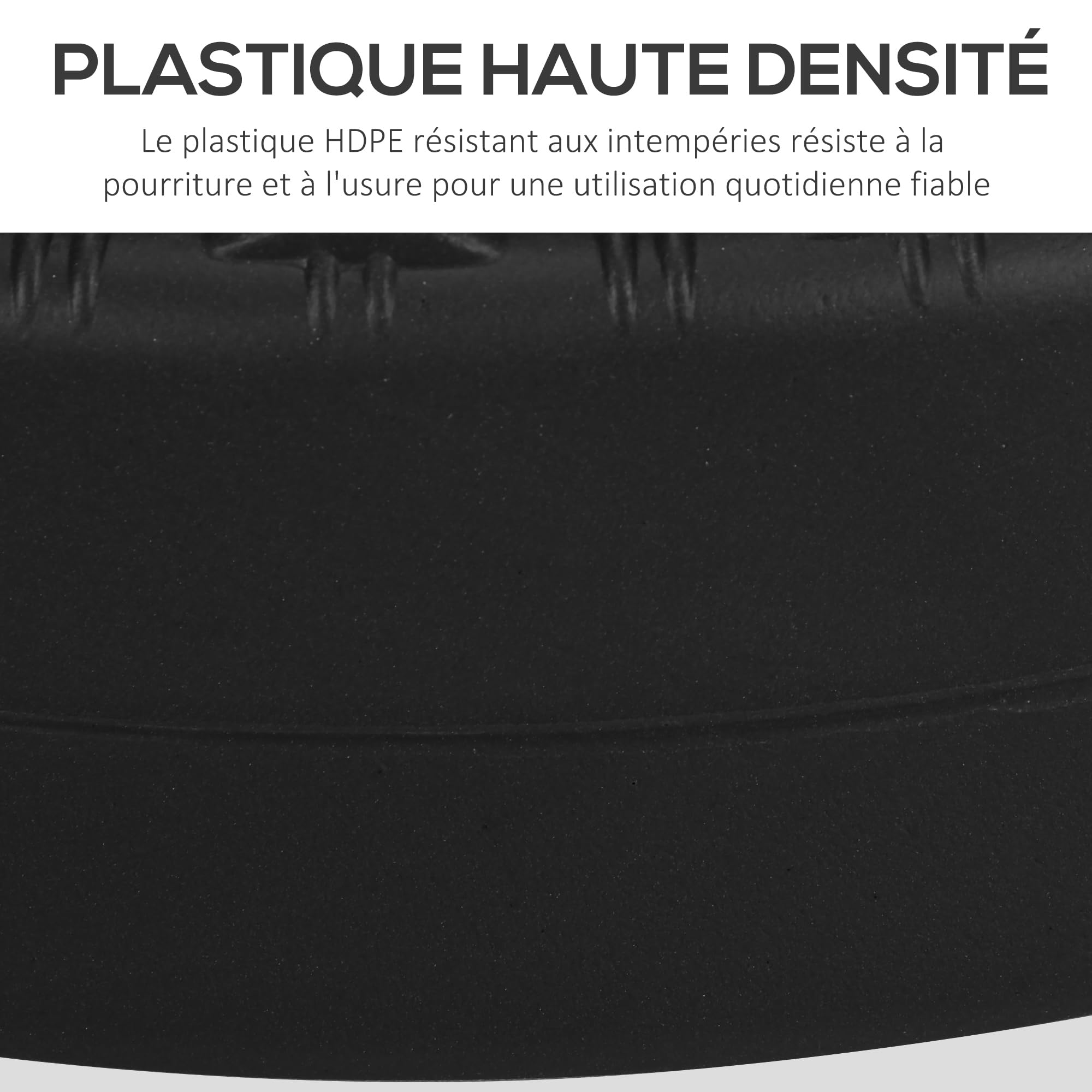Outsunny Pied de Parasol Base de Parasol Support de Parasol à remplir d'eau et de Sable en HDPE pour mât Ø 38 et 48 mm - Ø51 x 36H cm Noir