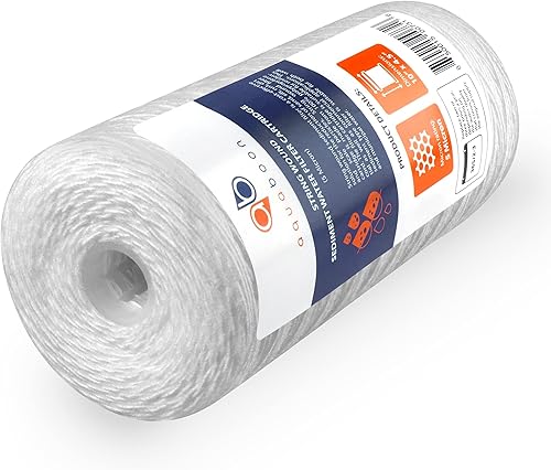 Miniatura 4 de Aquaboon Paquete de 4 cartuchos de repuesto de filtro de agua de sedimentos para heridas de cuerda de 5 micrones de 10 x 4.5 pulgadas y cartucho de