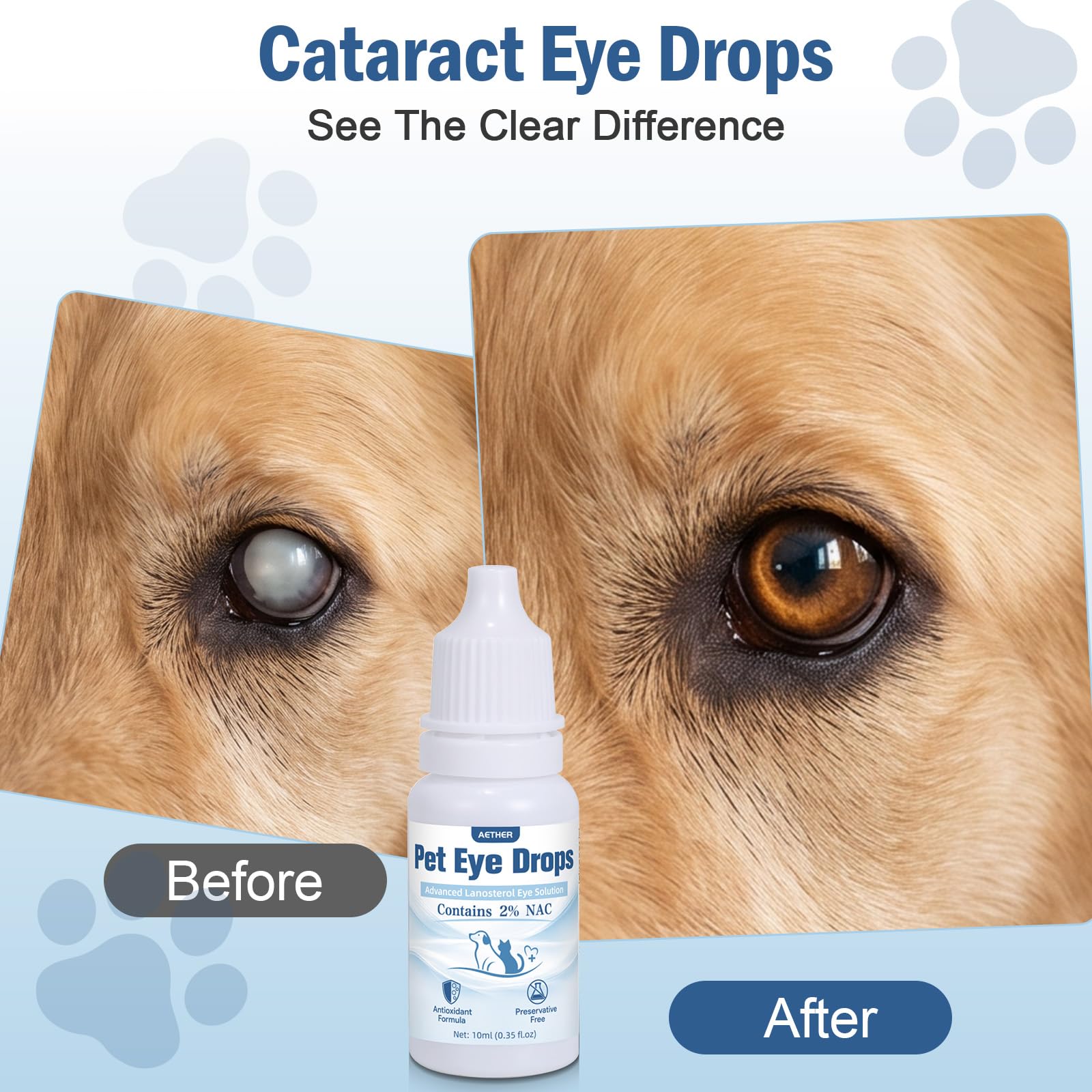 AETHER Cataract Eye Drops for Dogs – Improve Vision Clarity & Comfort, Preservative-Free, Natural Formula for Dogs — Amazon image 2