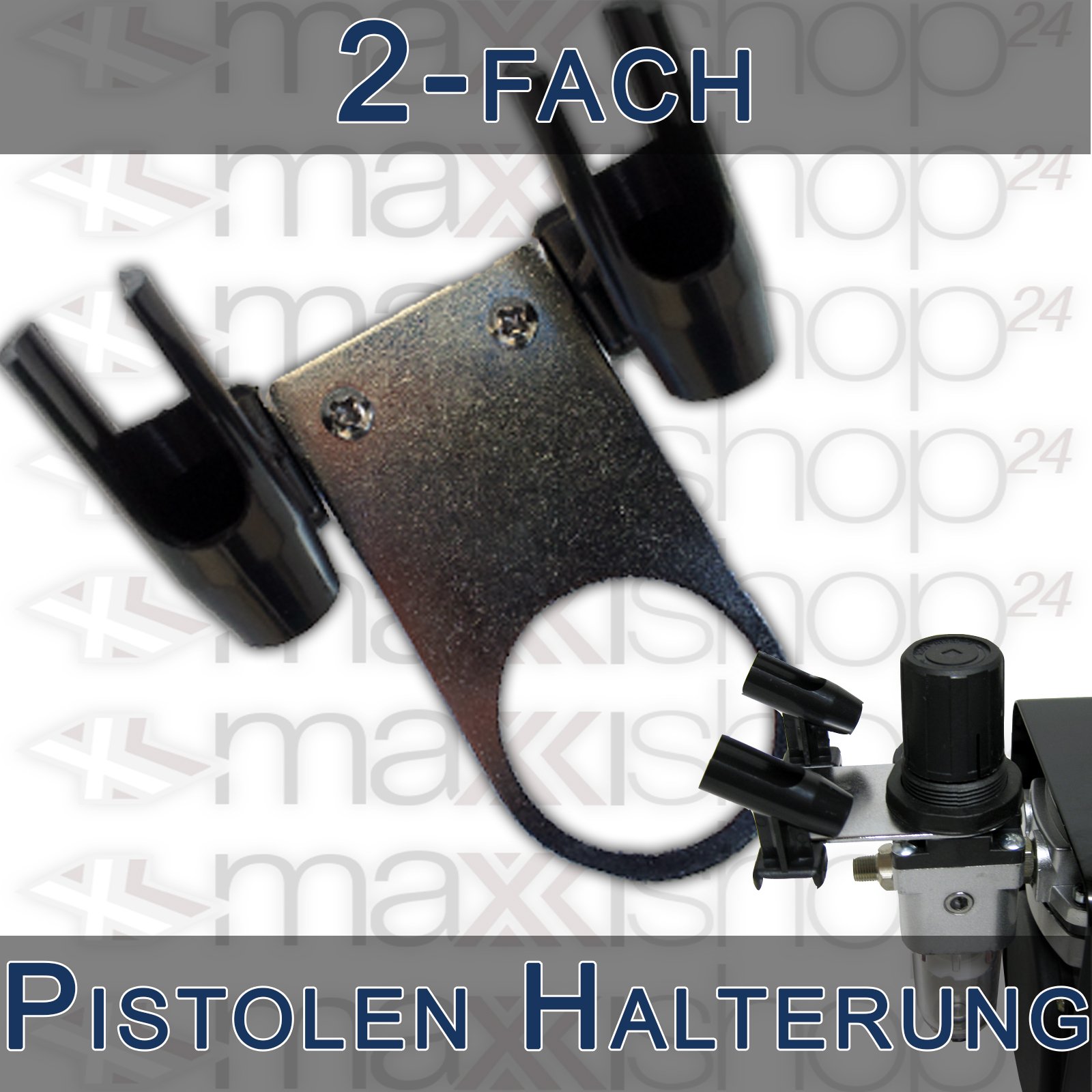 Airbrush-Set AS-186-E1 Komplett-Set Kompressor Set 12tlg. Mit 2 Pistolen