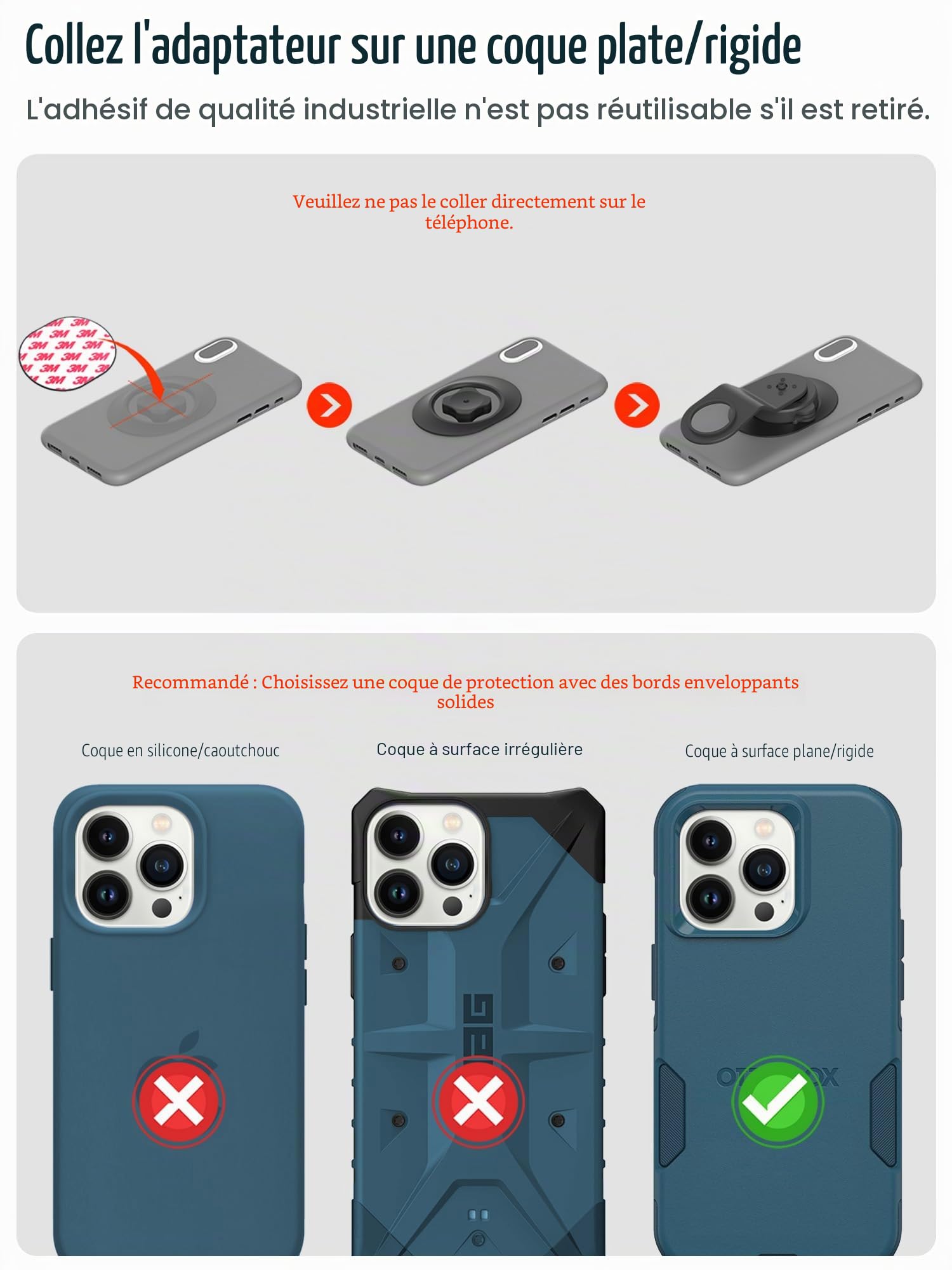 sincetop Support Telephone Velo, Porte Smartphone Vélo pour Guidon et Potence de vélo de Montagne, Fixation/Détachement Rapide pour VTT/Vélo de Route【Sér. C-1re gén.】