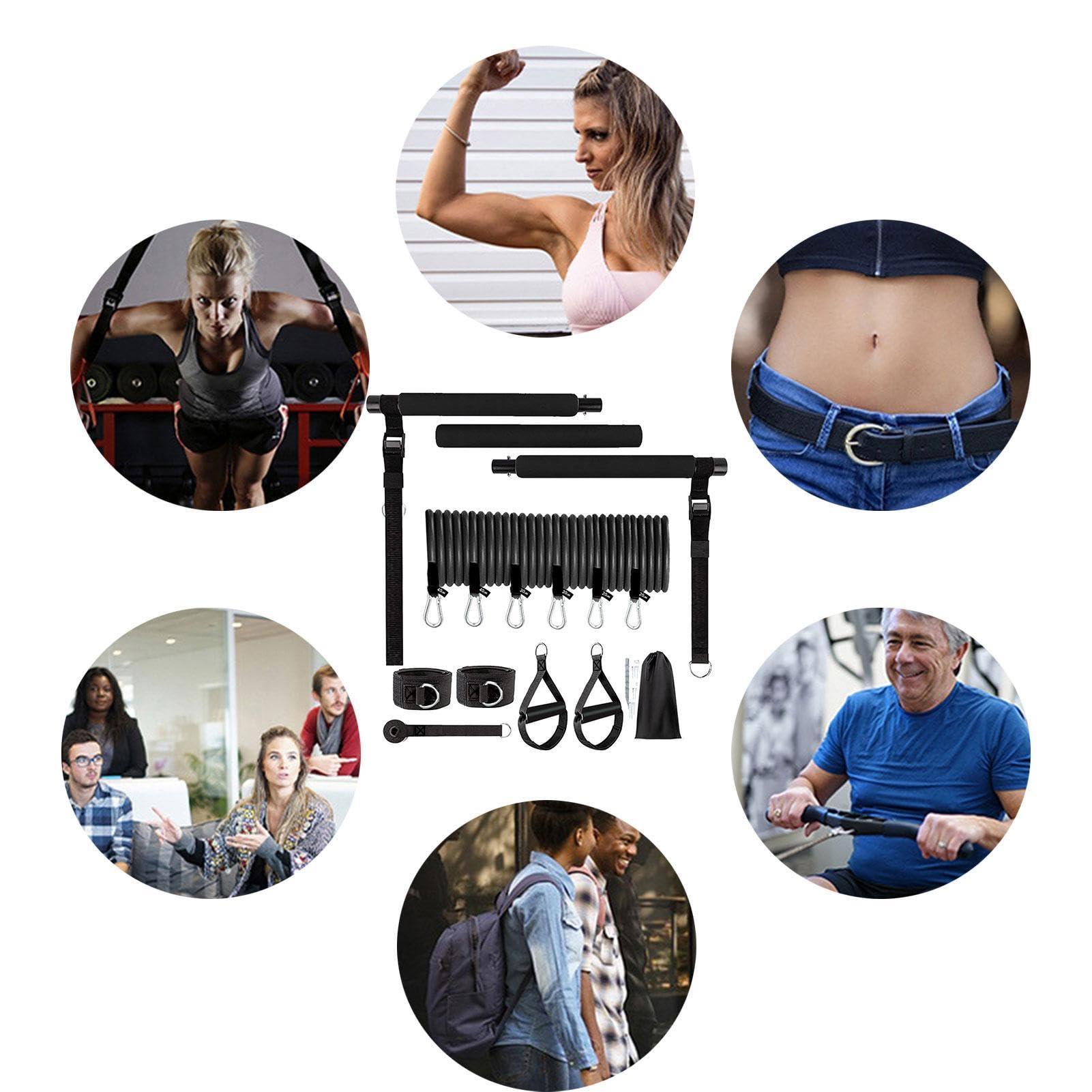 Pilates Toning Bar | Fitnessgeräte | Pilates Stick Bar Kit | Premium Qualität Ausrüstung Pilates Bar mit Widerstandsbändern Ganzkörper-Toning für Heimtraining für alle Fitnessstufen