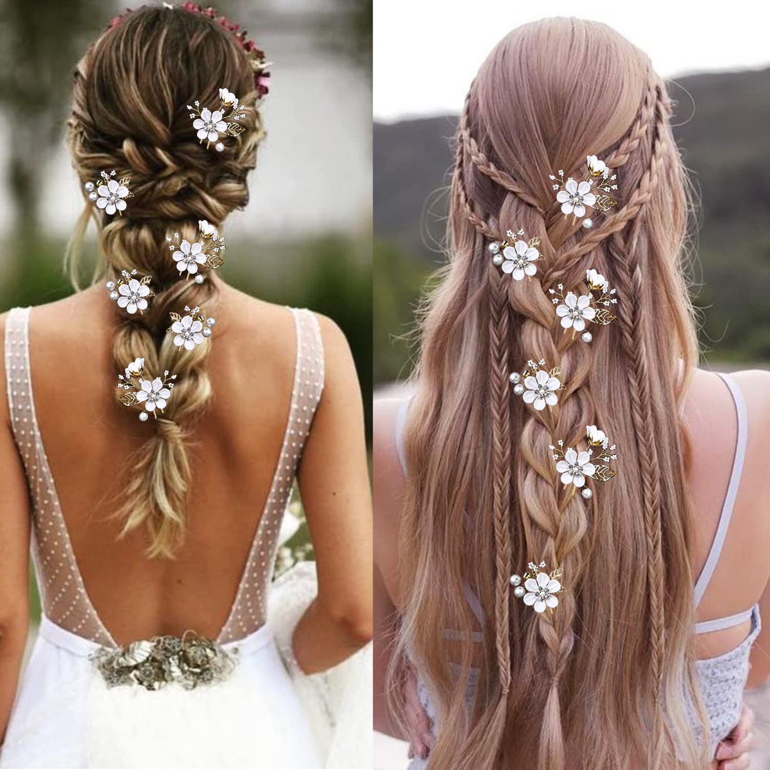 Amazon.com : 6 PCS Bridal Flower Wedding Hair Pins Crystal 