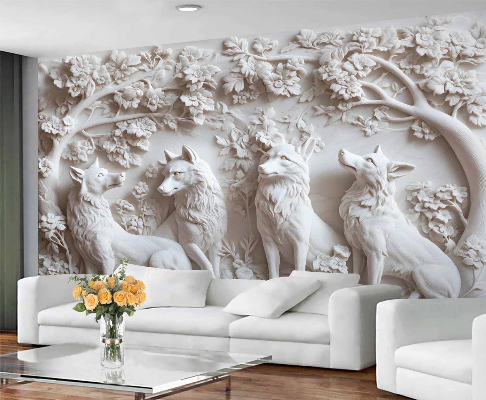 Papier peint 3D loup abstrait pour transformer votre décoration de chambre