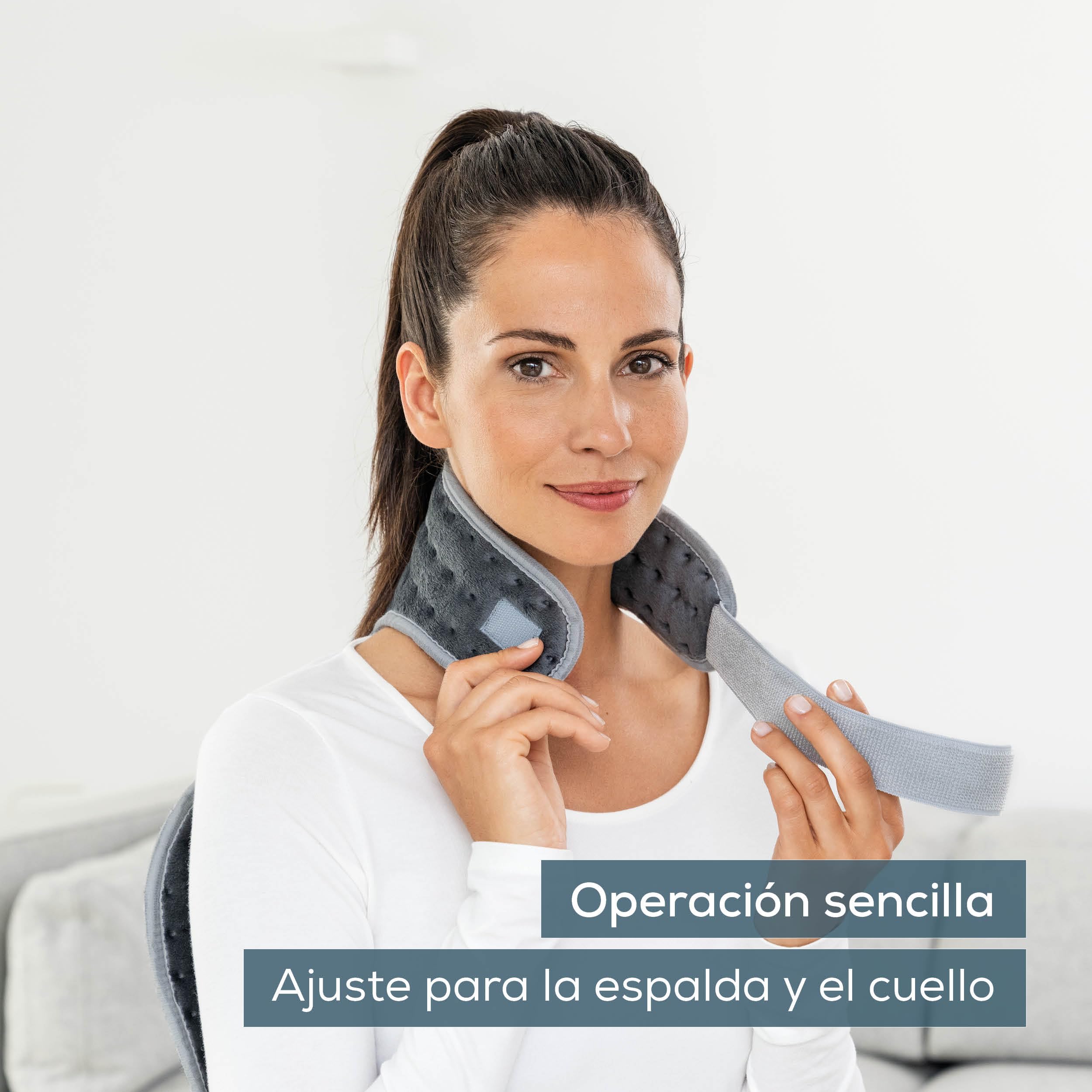 Beurer HK 64 Grey Almohadilla eléctrica, con rápido calentamiento y mecanismo de desconexión automática con forma anatómica, 3 niveles de temperatura, lavable, con cinturón abdominal