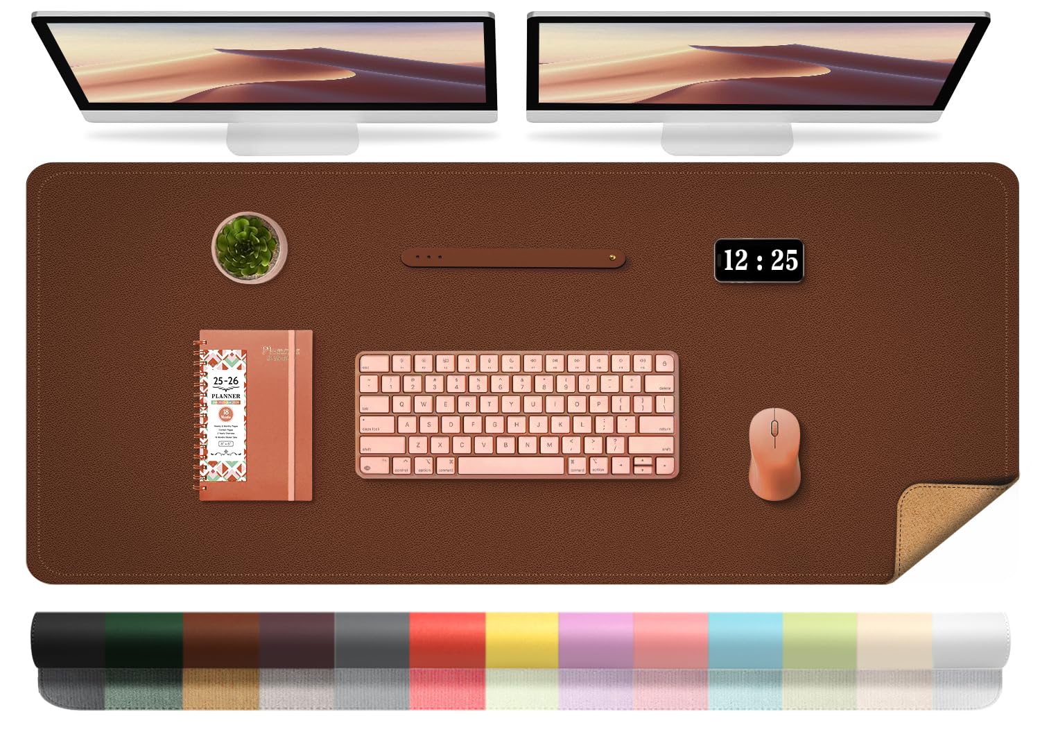 35x17 Inch Desk Computer Pad Large Desk Pad Mat, 47.2'' x 23.6'' Computer Mat for Desk, Leather Desk ...