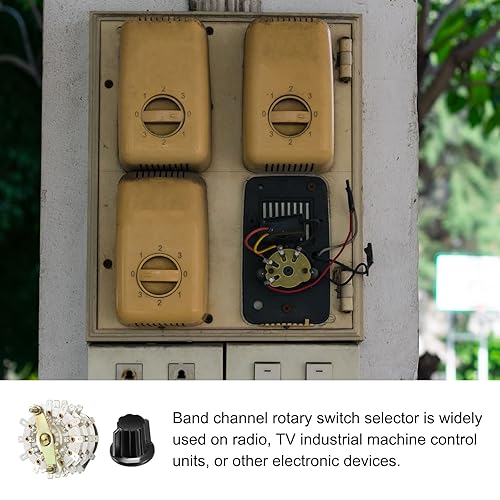 Miniatura 3 de Interruptor giratorio selector de banda (pomo), 6P5T 6 polos 5 tiros, 3 cubiertas [para radio, TV, unidad de control de máquina industrial] – 1