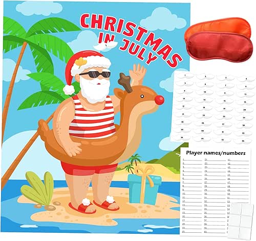 PARTYLOUD Christmas Day July Party Games, Pin The Beard on