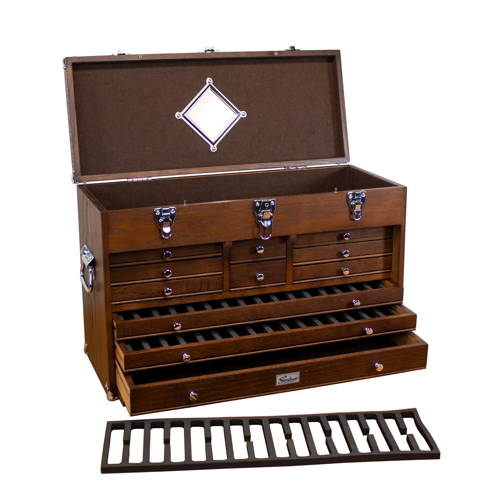 Gerstner International GI-T24-D 11 Drawer Dark Oak Tool Chest w/3 ECD Foam Inserts