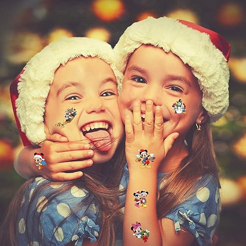 Miniatura 4 de 60 piezas de tatuajes temporales de Navidad de ratón para niños, decoraciones de fiesta de Navidad, suministros de fiesta de Navidad de invierno