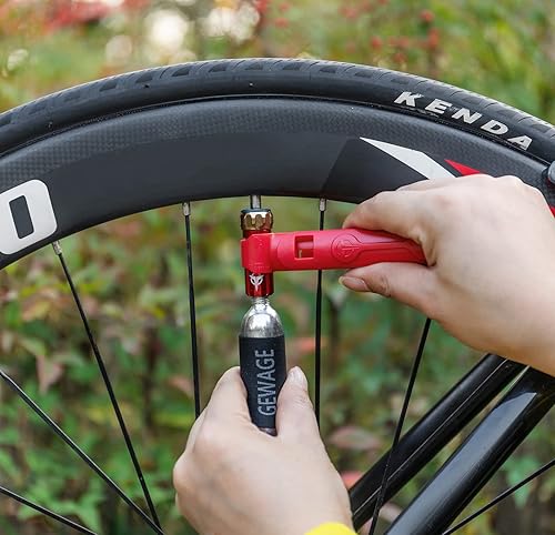 Miniatura 2 de CO2 Inflator with 5 X 16g Cartridges - CO2 Inflator Lever for Bike Tires, Presta & Schrader Valve Compatible - CO2 Bike Tire Pump for Mountain and