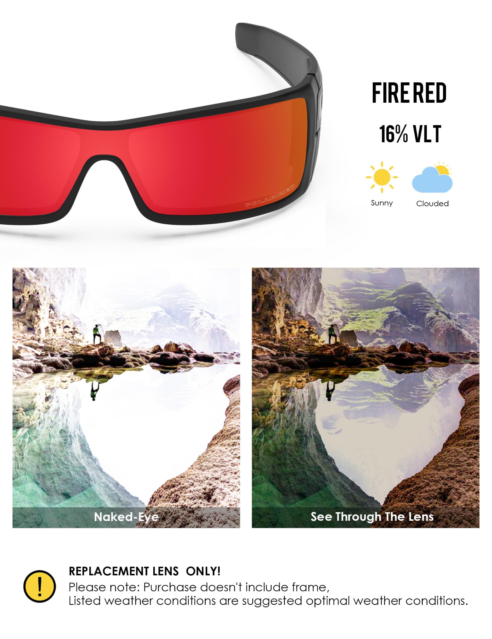 BlazerBuck Anti-salz Polarisierte Ersatzgläser für Oakley Batwolf OO9101