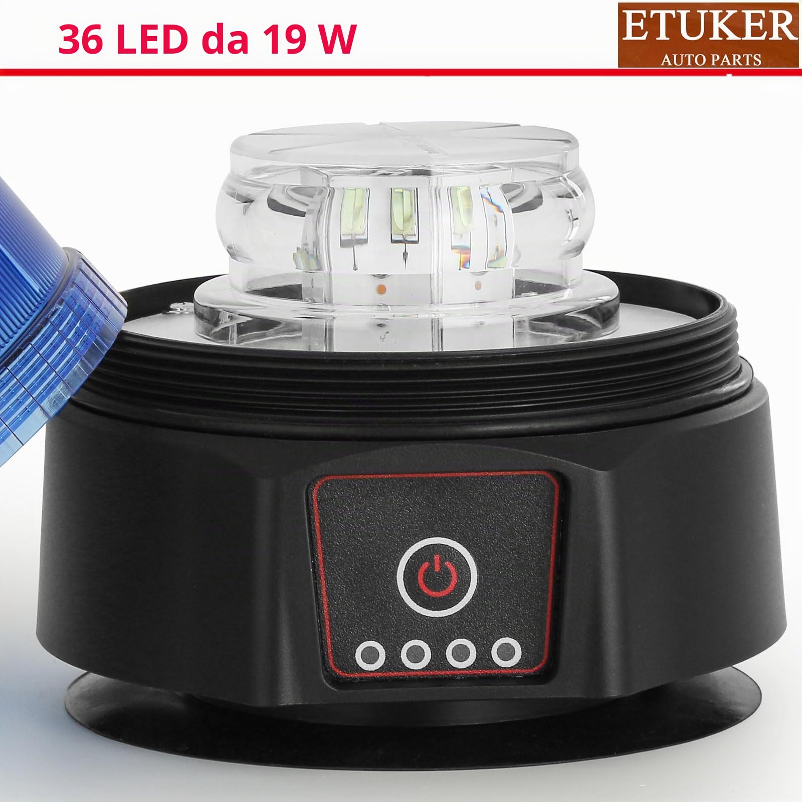 Luce a LED a batteria, luce lampeggiante senza fili, blu, 3 modelli flash, per auto, colore blu, con telecomando, trattore, camion, impermeabile