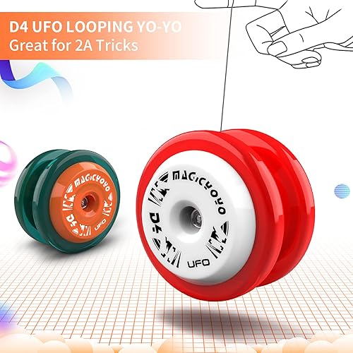 Miniatura 2 de YOSTAR Paquete de 2 Yoyo D4 OVNI, Looping Yoyo para niños, Yoyo profesional 2a Truco Yoyo, Yoyo de plástico, ideal para principiantes con 10 cuerdas