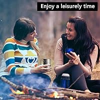 Vista 7 de Vintage Coffee Mugs Stainless Steel Mug with Handle Camping Coffee Mugs Outdoor Hiking Cup Lightweight Camping Gear for Men Backpacking Mug, Set of