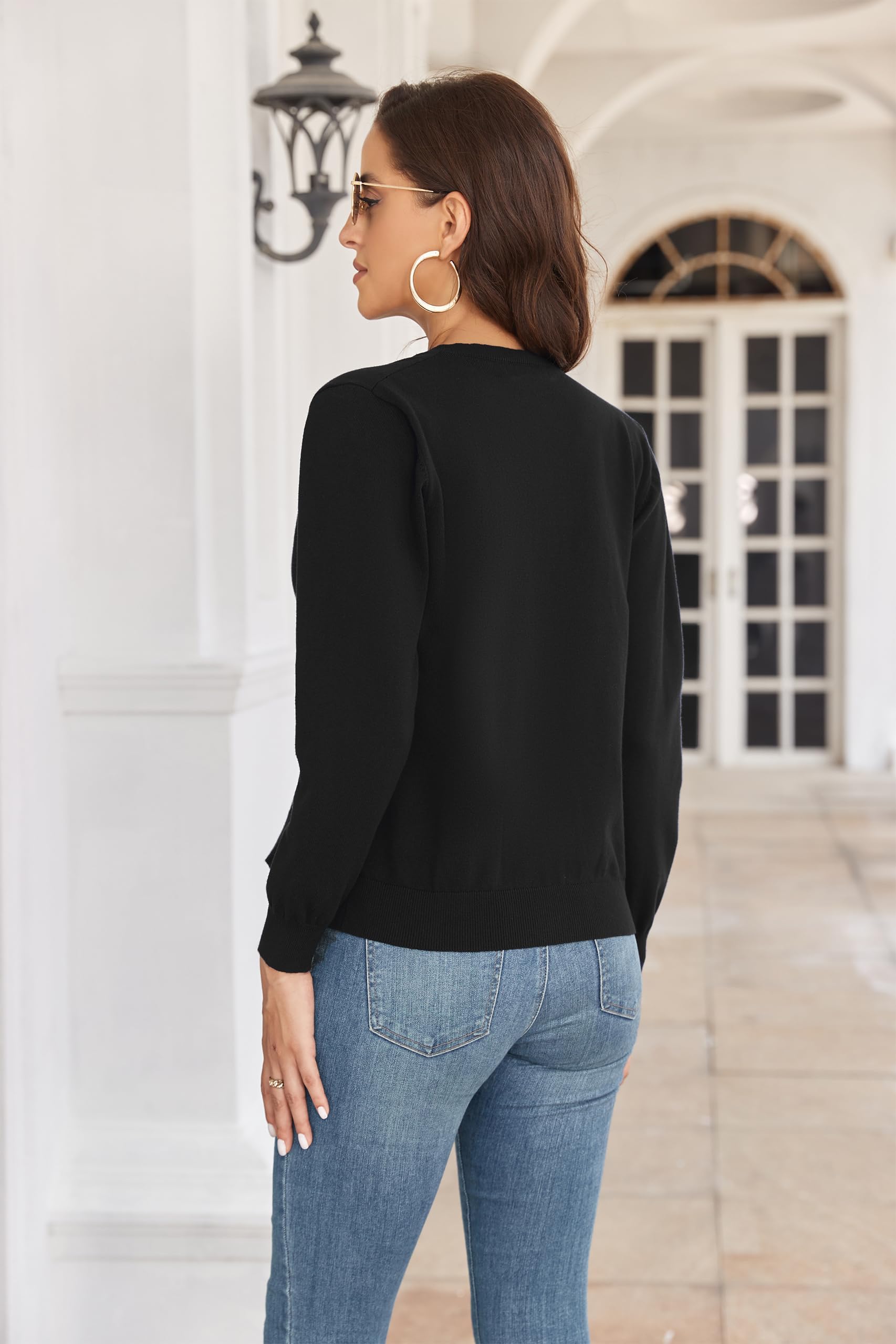 Cardigan Donna Maglia con Bottoni Golfino Girocollo Elegante