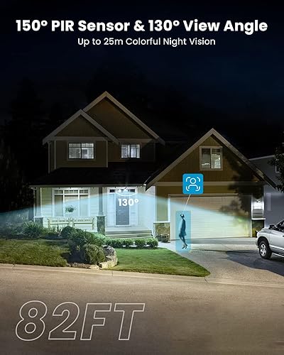 Miniatura 3 de Cámara de seguridad ieGeek con reflector, cámara de seguridad para exteriores del hogar, cámara de luz con cable de 2K al aire libre con sensor de