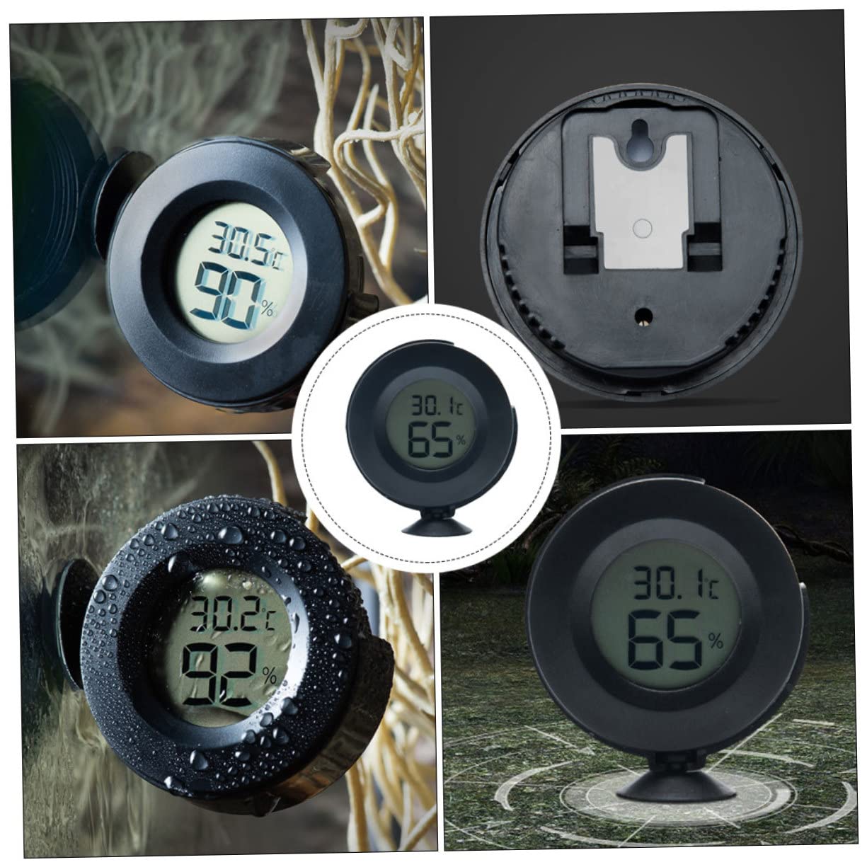SUPVOX 3pezzi Termometro Igrometro per Rettili Display LCD Misuratore e umidità per Terrari Installazione Facile per Tartarughe Lucertole e Camaleonti