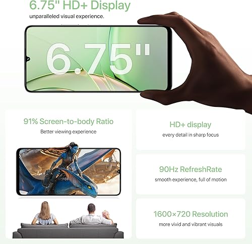 Miniatura 6 de UMIDIGI Teléfono celular G9T, teléfono inteligente Android 14 desbloqueado, pantalla de 6.75 pulgadas HD+ 90Hz, batería de 5000 mAh, carga rápida