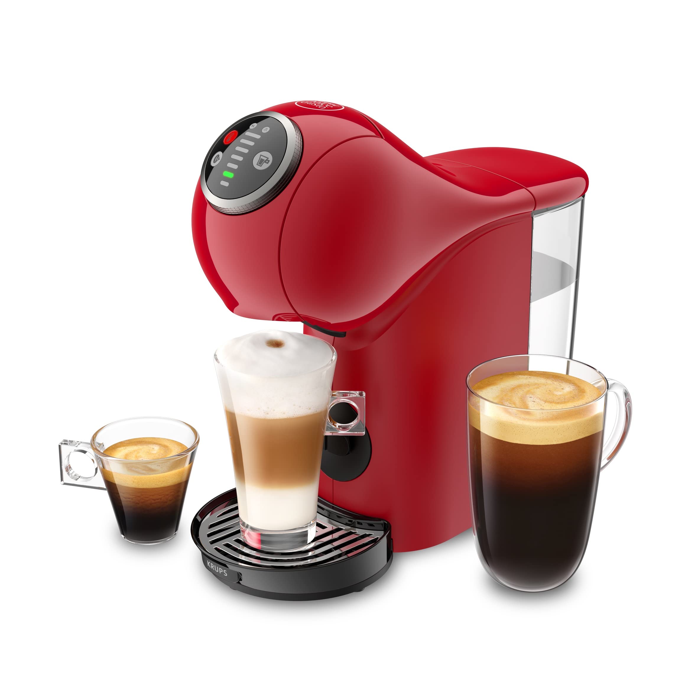 Krups Genio S Basic - Cafetera de cápsulas, capacidad 0.8 L, bebidas frías o calientes, modo Eco, pantalla táctil, 4 ajustes temperatura, compatible con Nescafé Dolce gusto, Pack 48 cápsulas