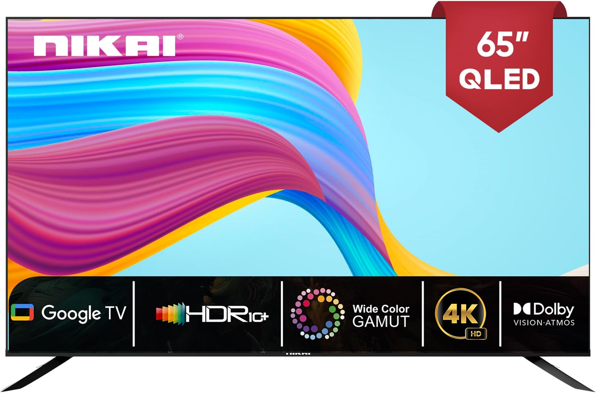 65 Inch 4K QLED Ultra HD Smart Google TV, Hands Free Voice Control, Game Master, Dolby Vision + Atmos, 4K HDR10+, Effortless Connectivity with Android & Apple devices - NPROG65QLED