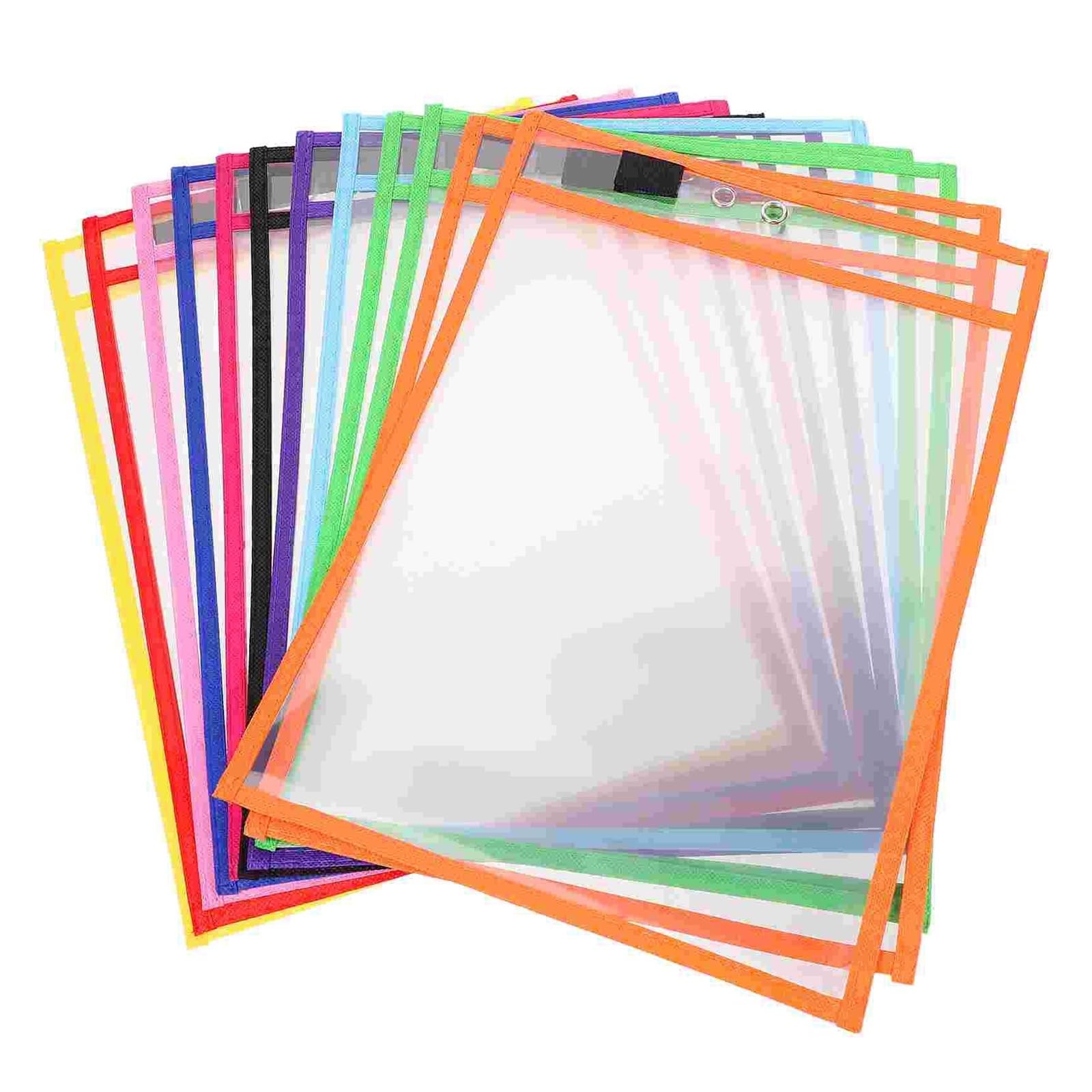Cartelline Trasparenti 12 tasche trasparenti cancellabili a secco, maniche for pulire, cartelle in PVC, borse portaoggetti, coperture impermeabili for di file