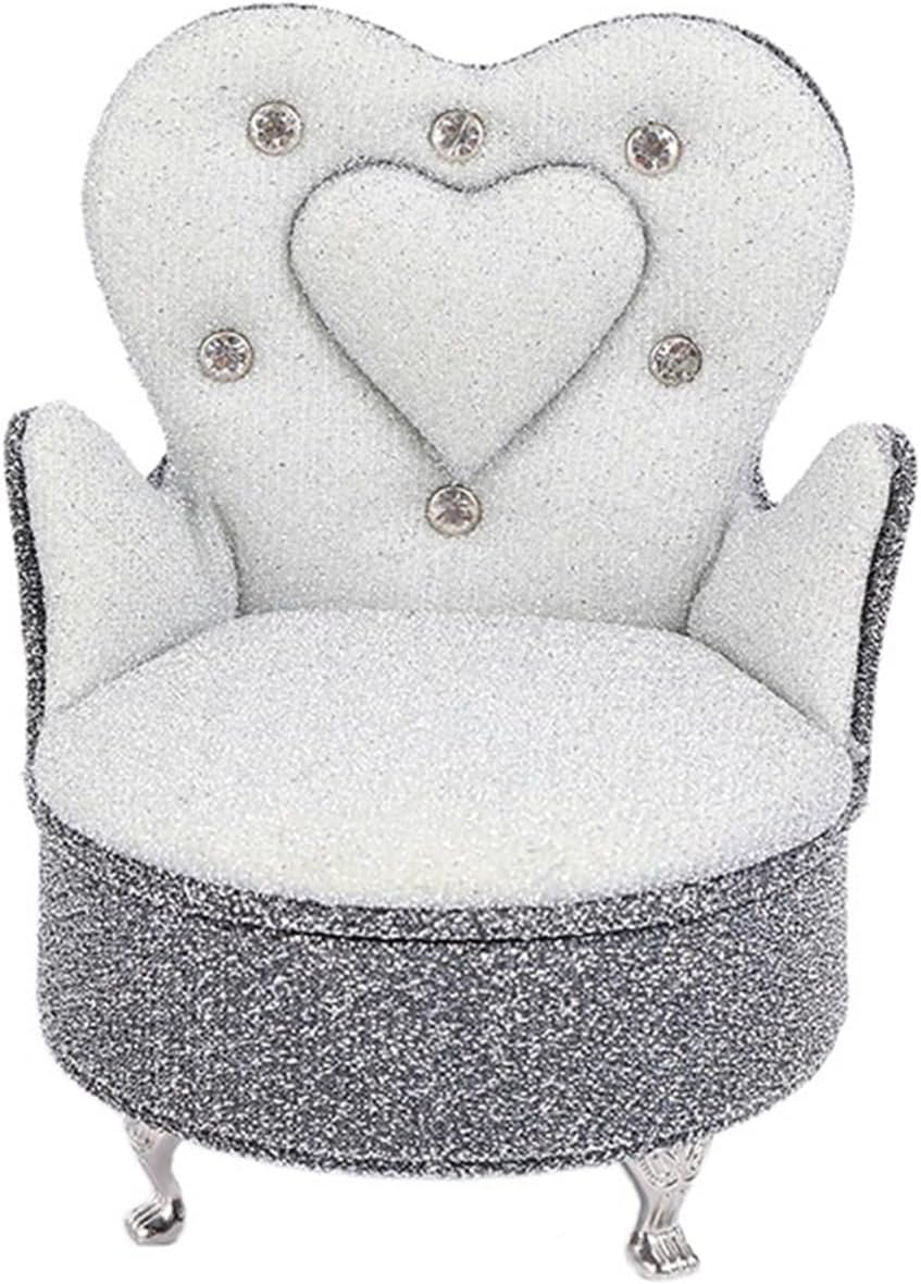 Makeup Organizer Miniature Furniture Shaped Gray Jewelry Organizer Earrings Necklace Ring Organizer Jewelry Makeup Mirror Ring Organizer Storage Box (Color : Gray, Size : D)