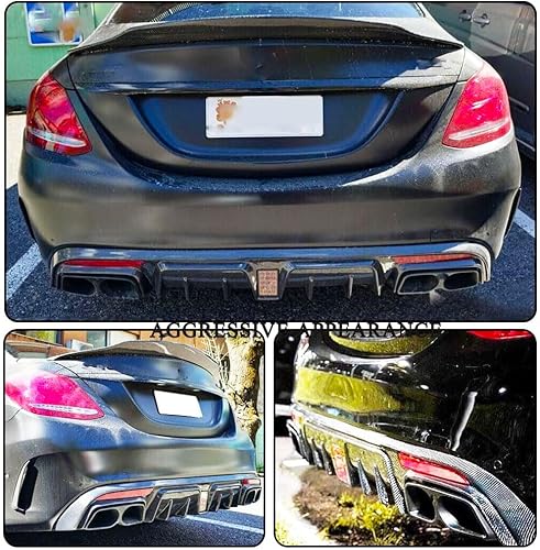 Miniatura 3 de MCARCAR KIT W205 Difusor trasero de fibra de carbono para Mercedes Benz Clase C W205 C300 Sport 2015-2018 C43 C63 AMG Sedan Pre-Facelift parachoques