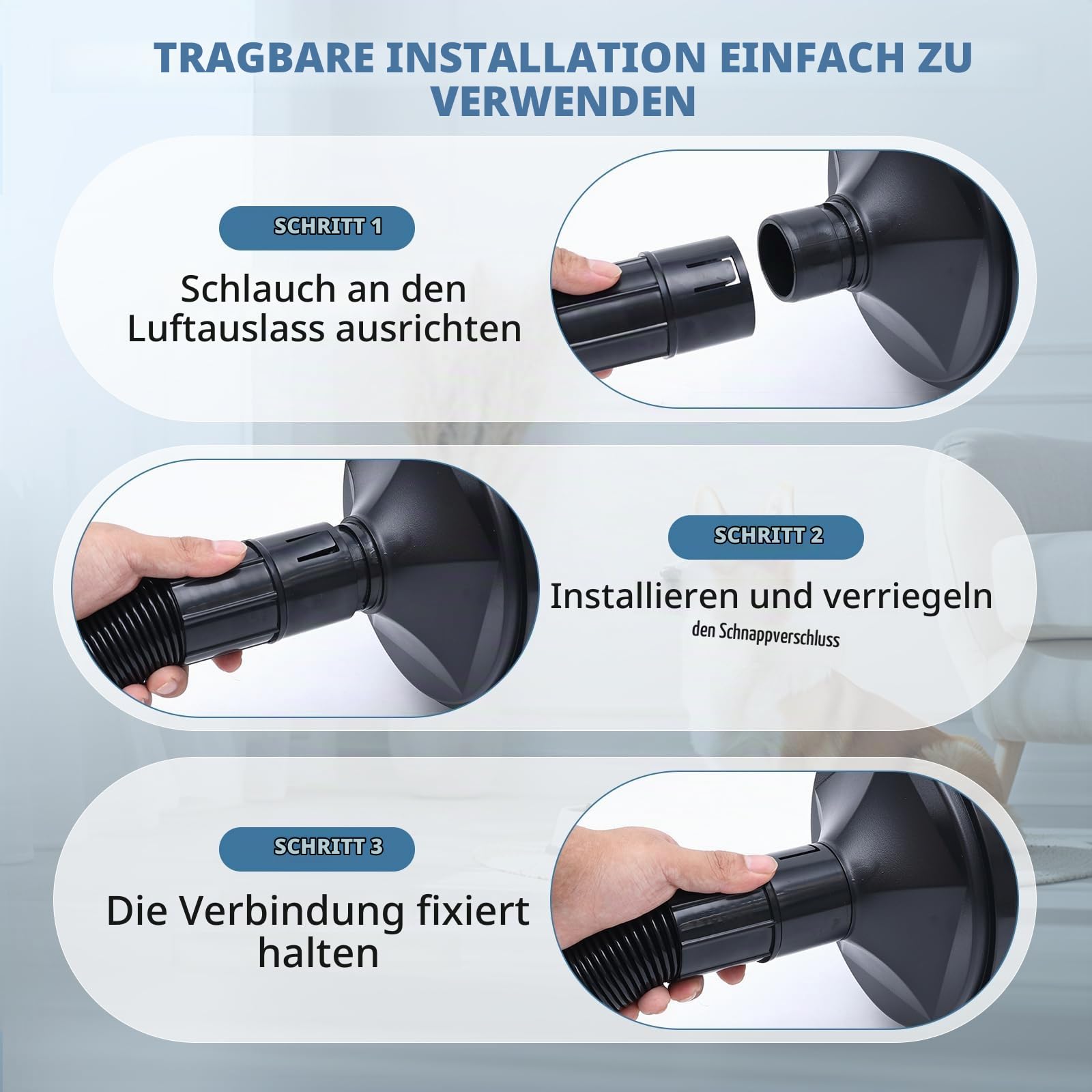 Hundefön Hundetrockner,2800W Hundehaartrockner, einstellbare Geschwindigkeit und Temperatur, geräuscharmer Hundetrockner Pet Grooming mit 4 Düsen für den privaten und professionellen Einsatz (Schwarz)