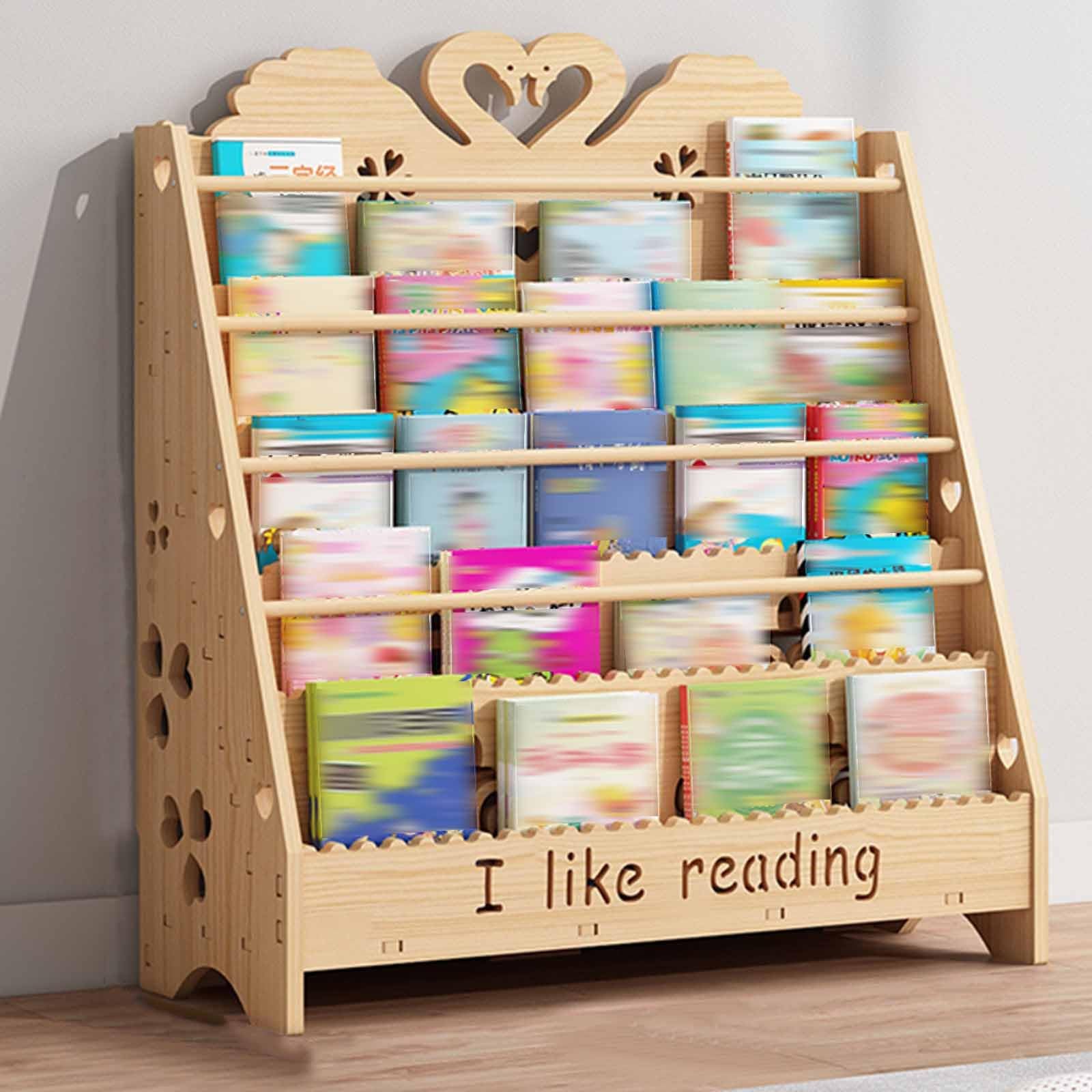 Bibliothèque Enfant En Bois 6 Niveaux XUANYU - Étagère à Livres Montessori 42x30x42 Cm - Rangement Jouets Et Livres