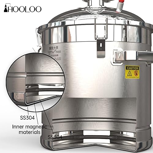 Miniatura 4 de HOOLOO Destilador de alcohol para uso doméstico, kit de fabricación de whisky de acero inoxidable 304 con termómetro para whisky, brandy vodka de