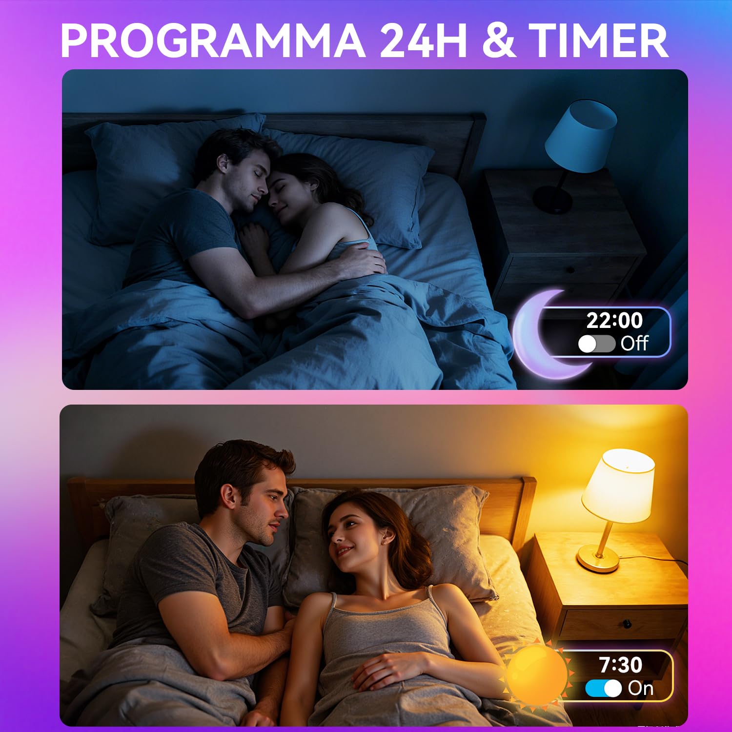 Auxmir Lampadina Alexa E27 Intelligente, Lampadine Smart LED Dimmerabile Multicolore RGB e 100+ Modalità, 10W 800 LM Compatibile con App, Alexa e Google Home, Controllo Remoto, 6 Pezzi