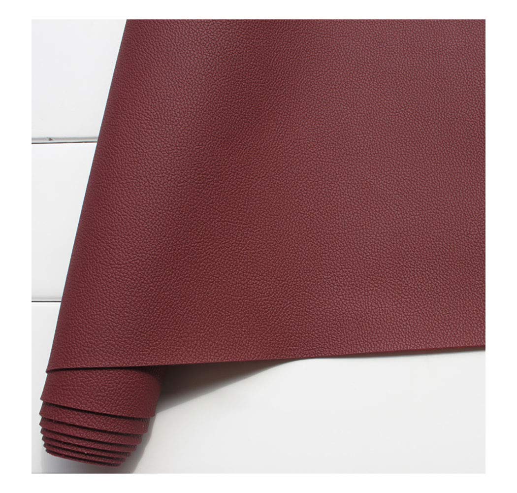Tissu simili cuir vin rouge 1.38x4m souple et stretch pour couture de vêtements