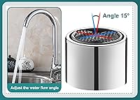 Vista 6 de Aireador de grifo hembra con ángulo ajustable para fregadero de cocina, filtro de grifo para fregadero de baño con carcasa de latón macizo cromado