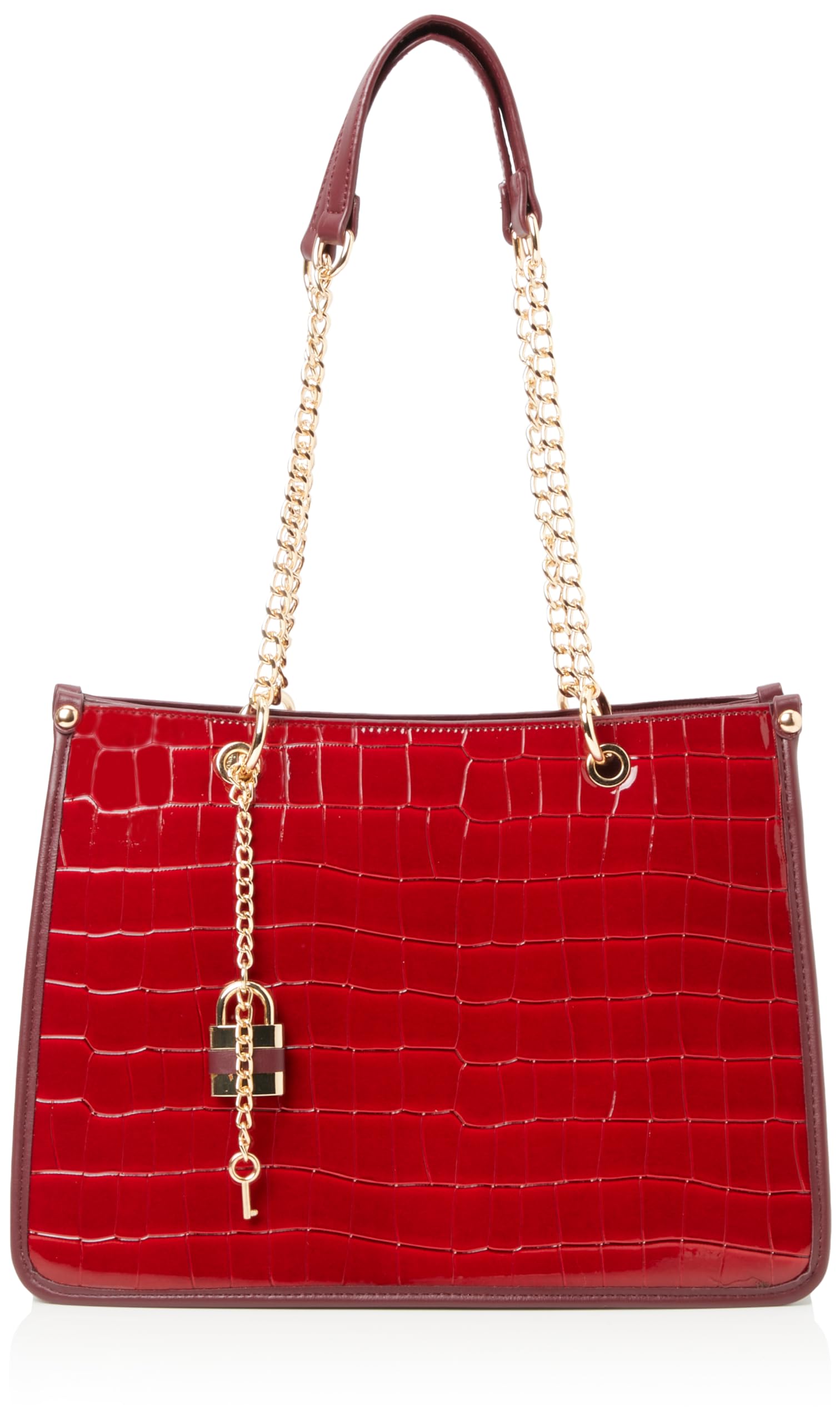 SIDONA Women's Handbag Shopper, DarkRed, One Size