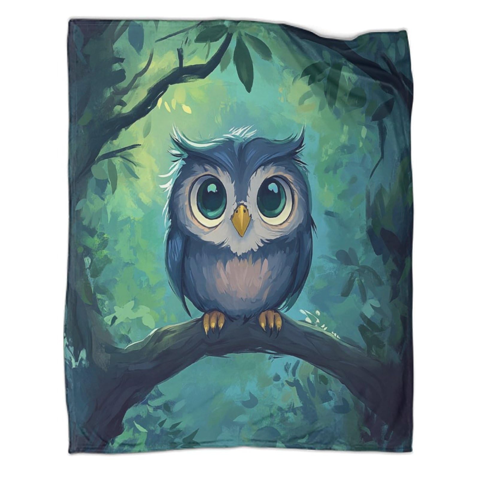 Couverture chouette mignonne idée cadeau plaid en flanelle chaud doux imprimé oiseau
