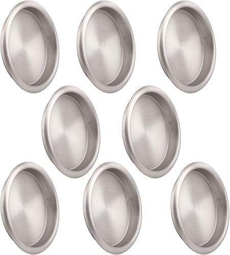 Miniatura 8 de HOMOTEK Paquete de 8 tiradores de dedo para puerta de armario, manijas redondas de puerta corredera de 2-18 pulgadas, tiradores de puerta de