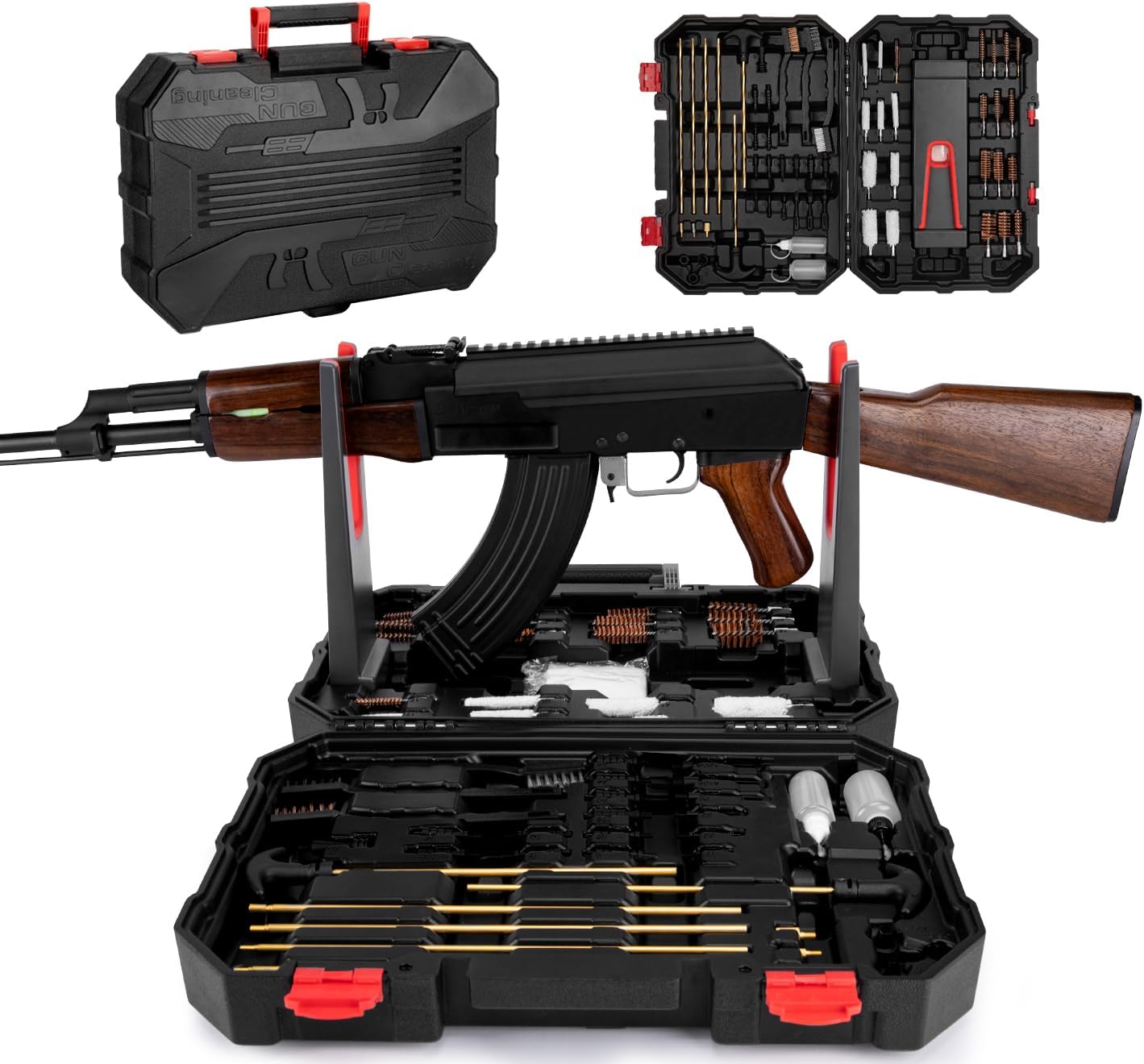 Universal Gun Cleaning Kit for All Caliber Compatible with Pistol Rifle Handgun Shotgun Hunting with Cleaning Stand