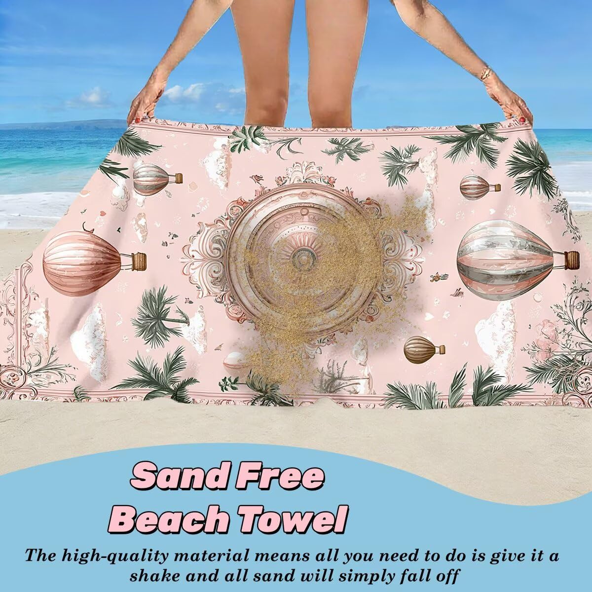 Toalla Playa 80x160 cm, Toalla Gimnasio Microfibra Secado Rapido, Juego de 2 Antiarena Toallas de Playa, Ligera Compacta Toallas Microfibra Grande para Viaje, Regalo Hombre Regalo Mujer (Rosa) -4085