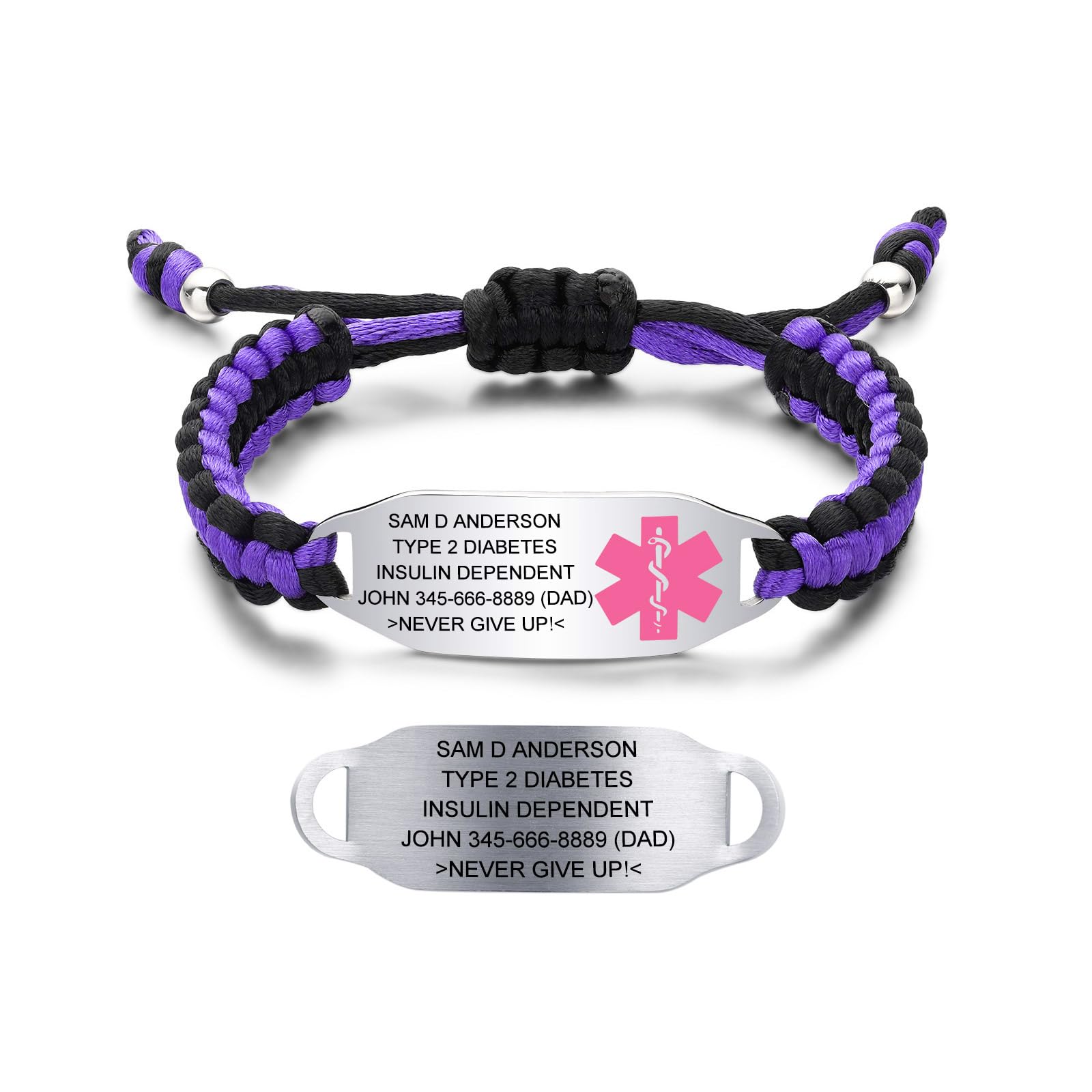 Just Meet You Braided Rope Medical Alert Bracelet